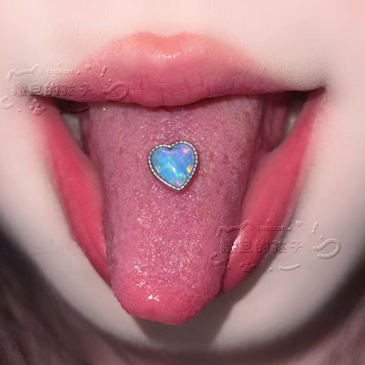 Pointed labret stud close-up product detail