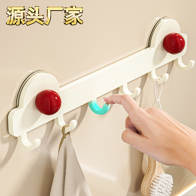 Dopamine Hook Bathroom Suction Cup Hook Bathroom No-Drill Traceless Key Hook Entry Door Clothes Hook