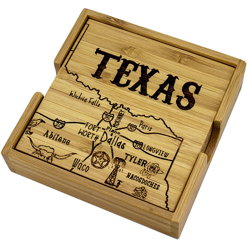 Mapa de madera de la montaña de madera almohadilla de aislamiento de la pantalla de seda montaña personalizada posavasos almohadilla de aislamiento Pino montaña de haya