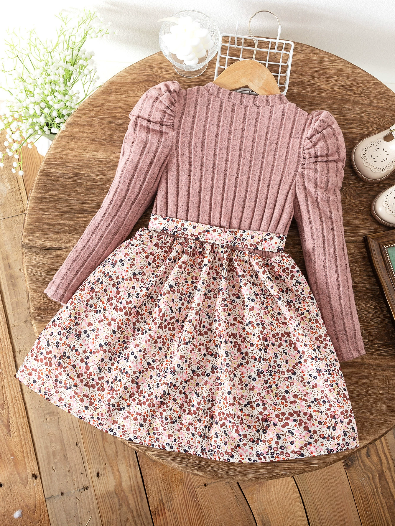 (Cross-border trading), autumn knitted long-sleeve, dress, small princess costume, European style