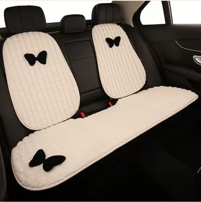 cute seat cushion butt cushion — Wool pad - black-bow-white-1-piece-in-the-back-row-2-backrests