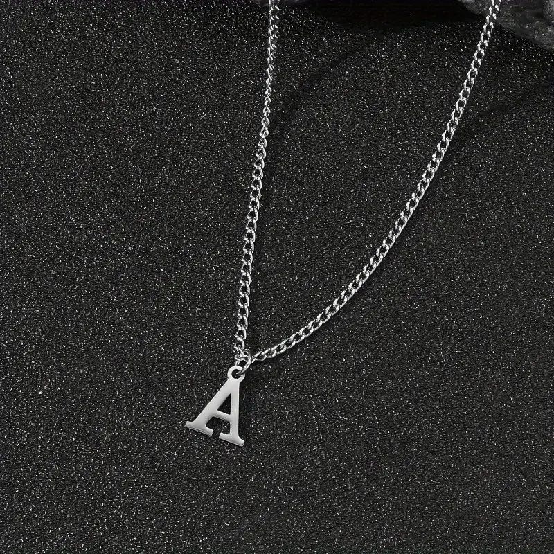 Heißer Verkauf: Klassische Halskette mit 26 Buchstabenanhängern – Persönlichkeit, schlichtes Hip-Hop-Herren-Design_voghion.com