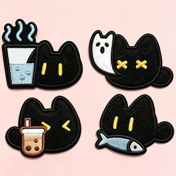 Little Black Cat Worker Bangs Sticker, Cute and Girly, No-Trace Hair Styling Tool, Versatile Hair Accessory, Magic Sticker