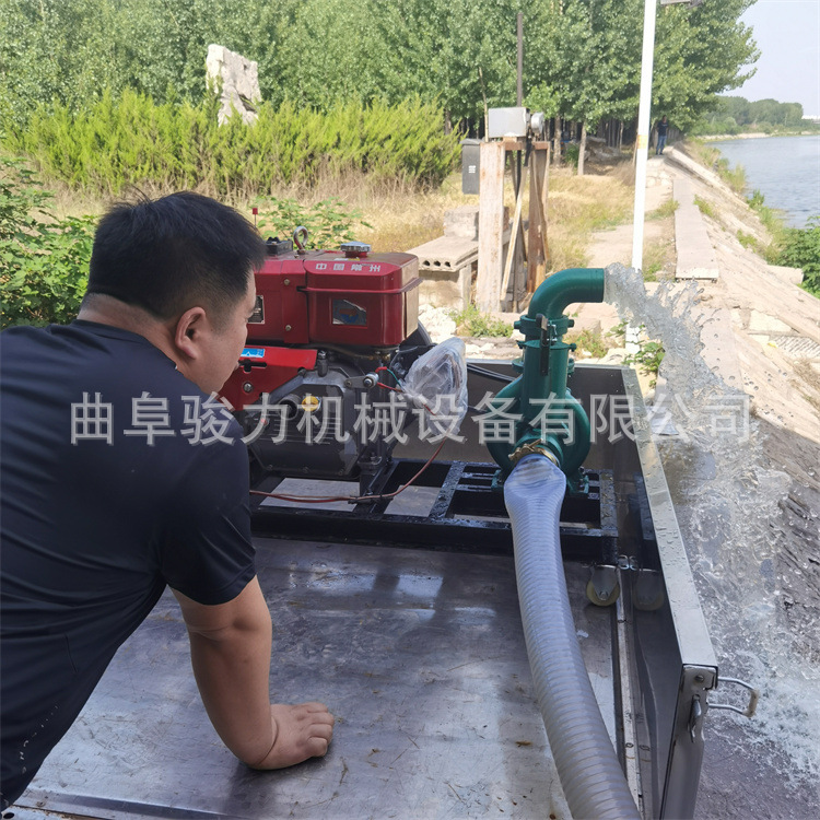 电启动水冷柴油水泵图片 抗旱浇地水泵神器 骏力全铜电机水泵机厂