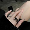 Brand small design fashionable advanced one size ring with crystal, high-quality style, internet celebrity