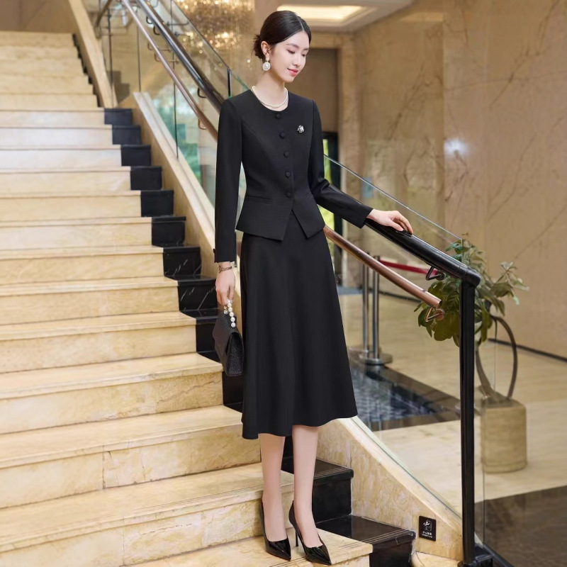 公司高端采购主持人西装套裙女士气质演讲营销中心职业套装工作服|undefined