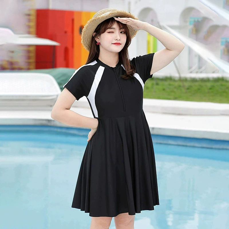 Купальник женский очень большая юбка цельный консервативный Плюс размер толстый MM200 кг покрытие живота похудение свободный купальник с горячей весной