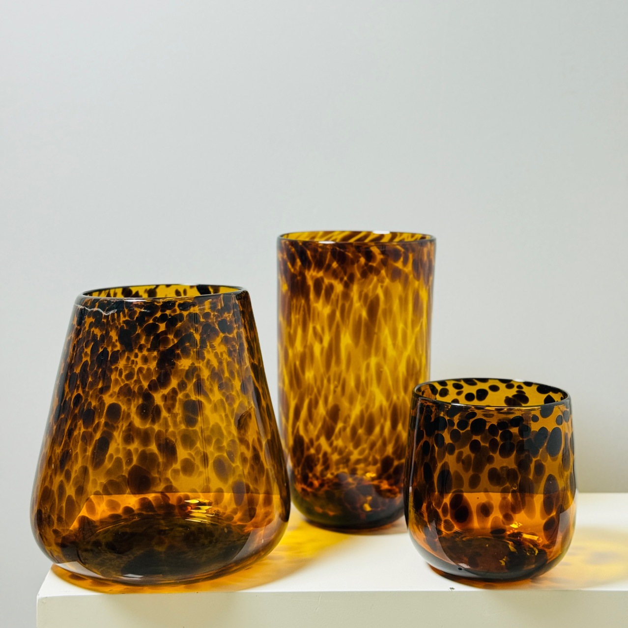 (exportación de la cola simple) tazas de vidrio de tortuga leopardo estampado de llama ornamentos floral decorativo vintage creativo vasijas ornamentos de mesa