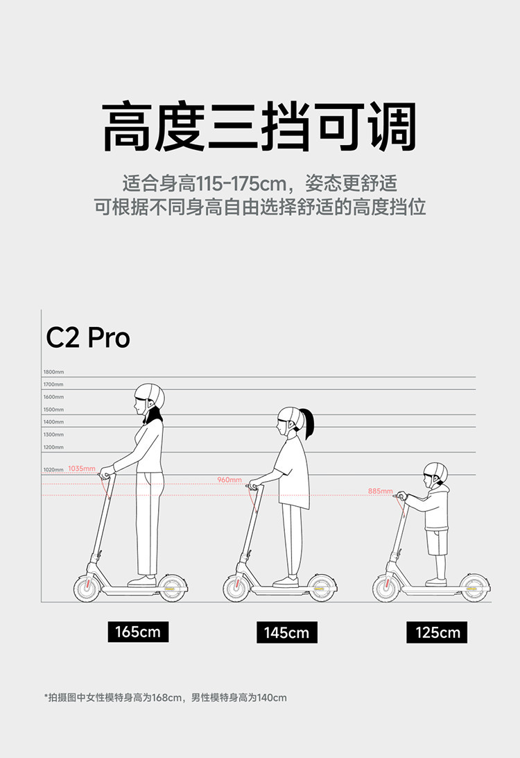 Ninebot C2Pro Electric Scooter for Young Men and Women, Portable Folding Two-Wheel Mobility Scooter