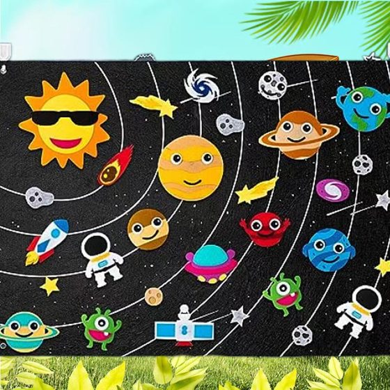 Amazon children's early education DIY three-dimensional game bag story board felt learning board animal farm toys cross border