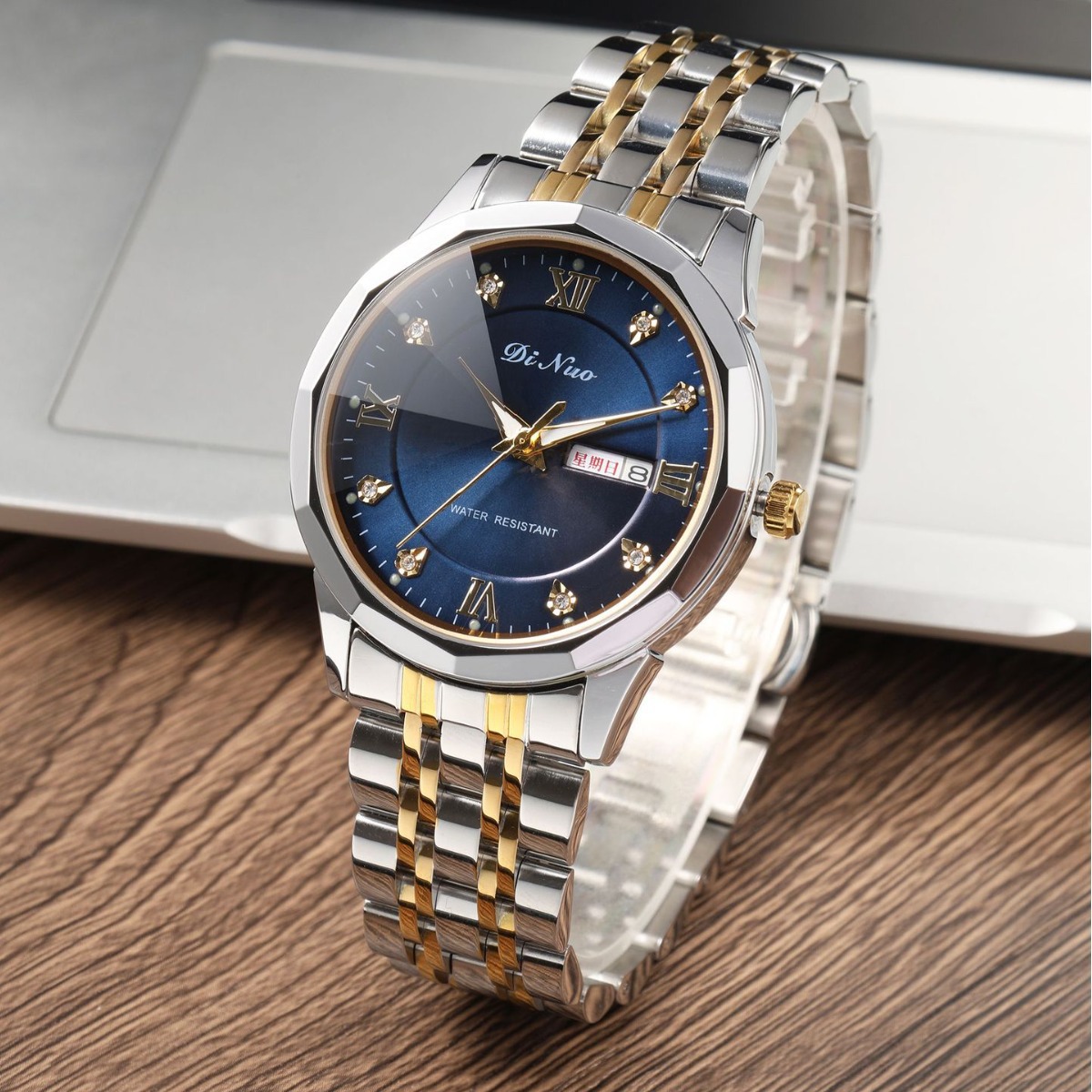 DINUO 5820 Men's and Women's Couple Watch Double Calendar Luminous Waterproof Quartz Watch Student Watch