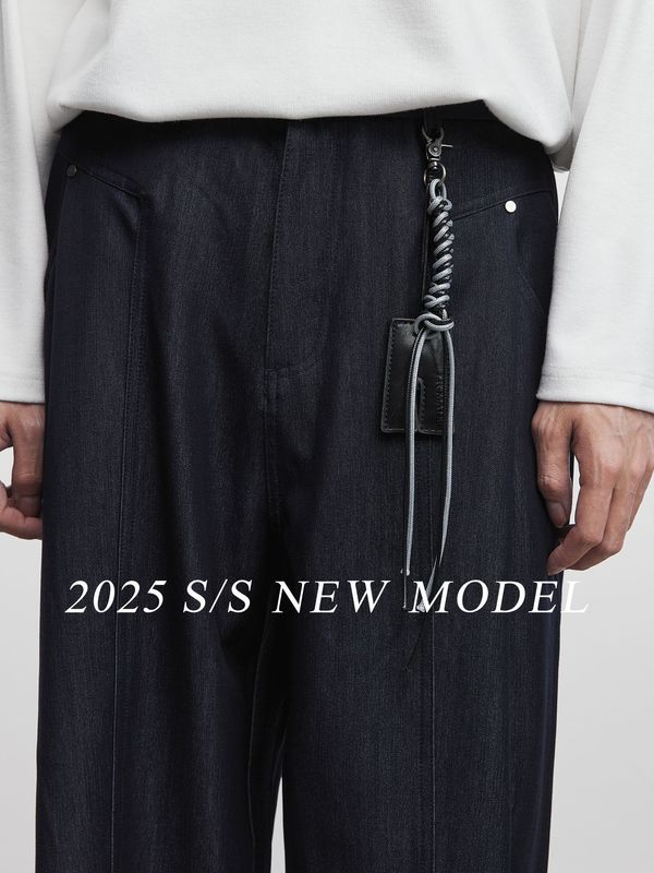 亦止男装丹宁色直筒裤男秋季2025新款潮牌cleanfit老钱风休闲长裤|undefined
