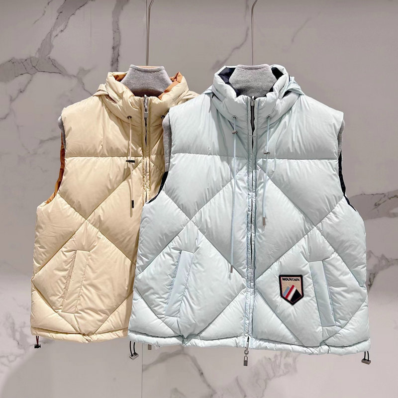 23 autumn and winter New LP white duck down hooded down vest large plaid zipper sleeveless down jacket women's clothing 23 autumn and winter New LP white duck down hooded down vest large plaid zipper sleeveless down jacket women's clothing