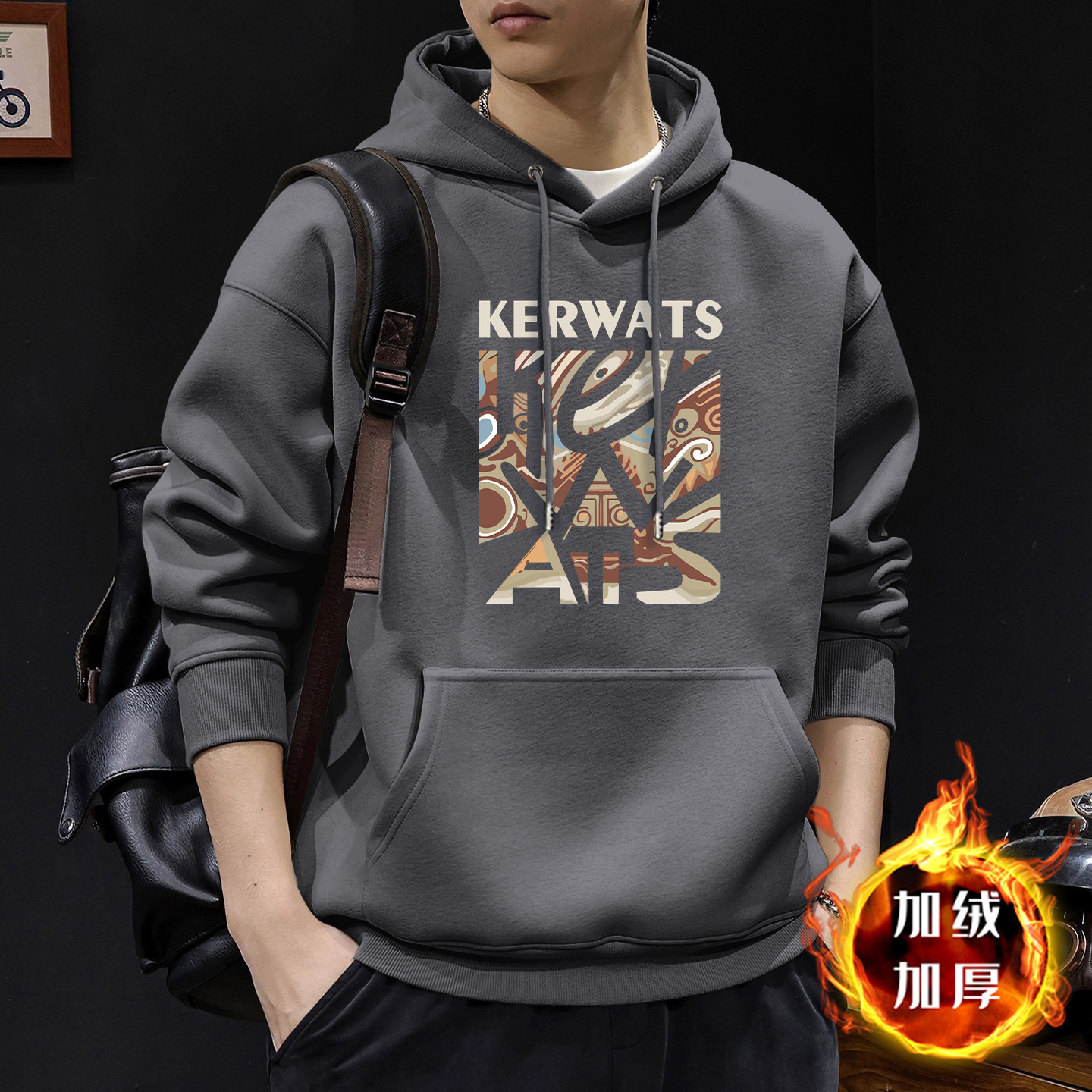 Pesado americano chaqueta deportiva hombre encapuchado primavera nueva ropa de hombre de tamaño grande primavera y otoño chaqueta suelta
