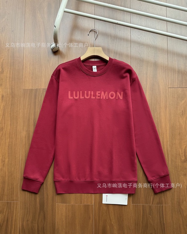 lululemon露露徽标款男款秋冬新款柔软弹力螺纹休闲圆领卫衣|undefined