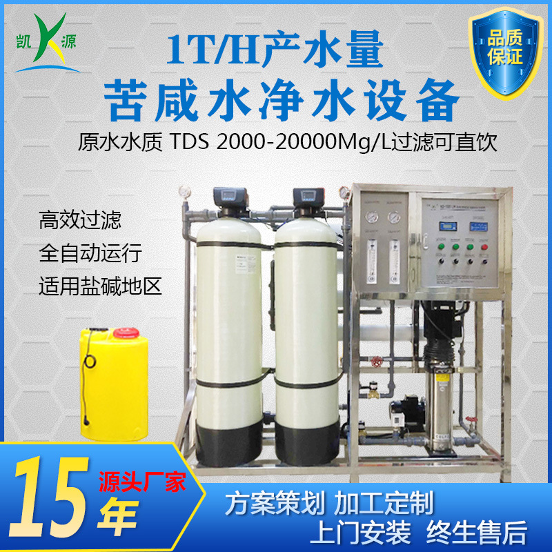厂家直销1吨苦咸水设备 可过滤西北高含盐量地下水RO反渗透净水系