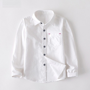 [2134 Repurchase] Boys White Shirt Long-Sleeved 2025 Spring New Student Uniform White Performance Suit Lining