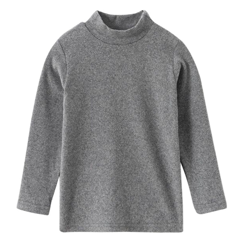 Children's Half Turtleneck Bottoming Shirt Category a Boys Pure Color Pull-Up Top Baby Girl Kidsren's Bottoming Long-Sleeved T-Shirt Autumn and Winter