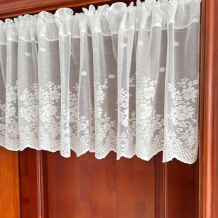 Curtain Head Short Curtain Lace Decorative Curtain Cabinet Curtain Curtain Shelter Curtain Dust-proof Curtain Coffee Curtain Pastoral Style White Gauze