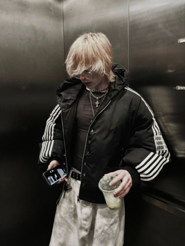 欧美跨境秋冬新品ins风个性条纹保暖棉服男女款街头时尚连帽外套|undefined