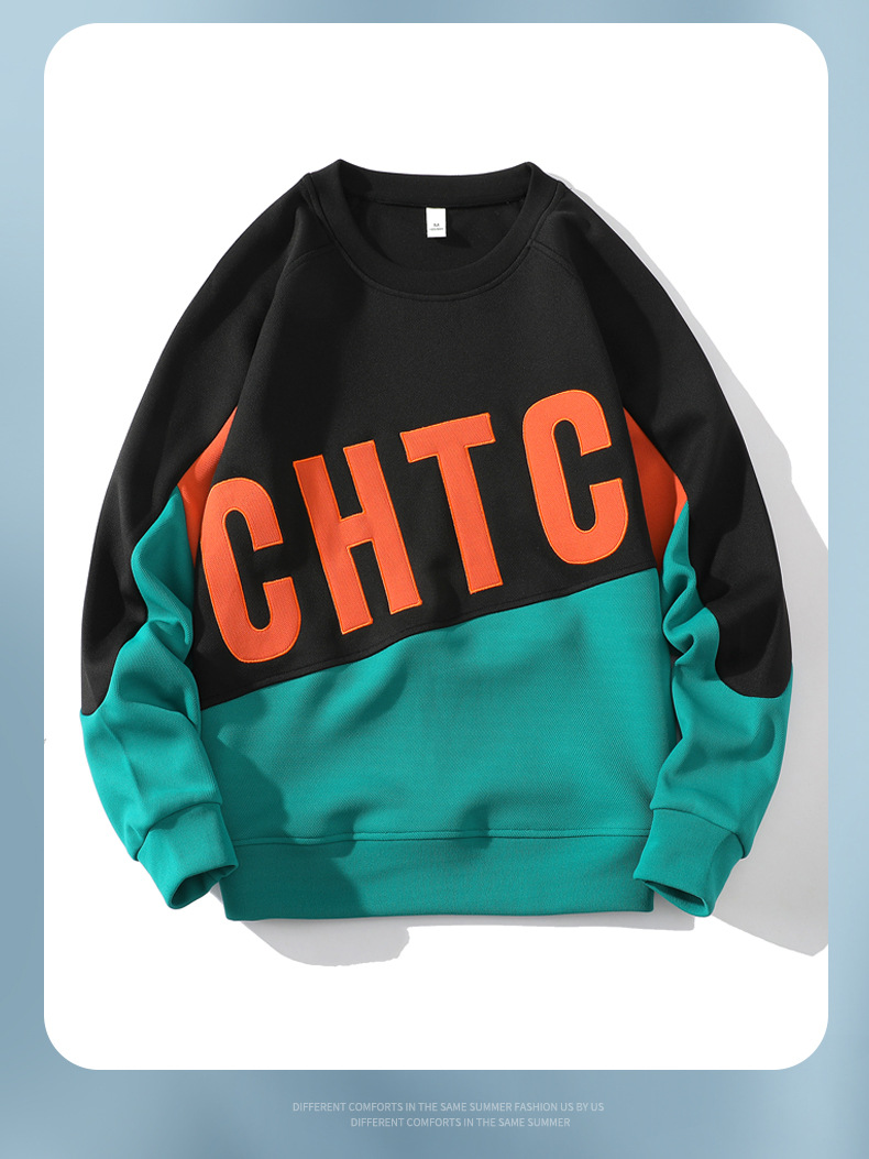 Majica dugih rukava u proljeće i jesen, moderna muška odjeća, ležerna majica s okruglim izrezom, osnovna košulja, sportska odjeća_voghion.com