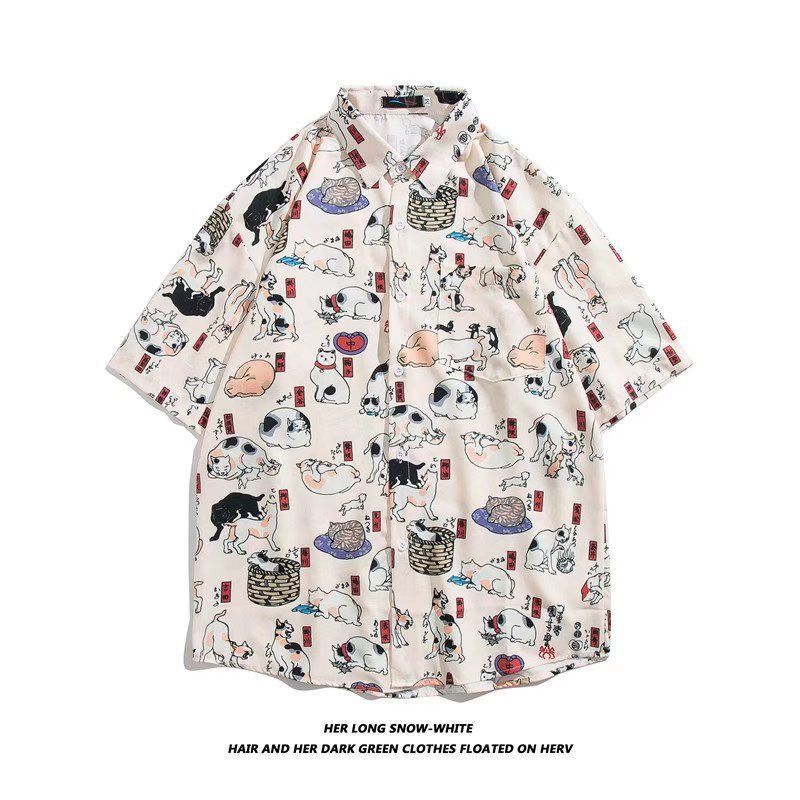 Camisa de manga corta para hombres 2022 nueva camisa floral delgada de secado rápido de moda suelta media manga estilo Hong Kong Ruan media manga guapo