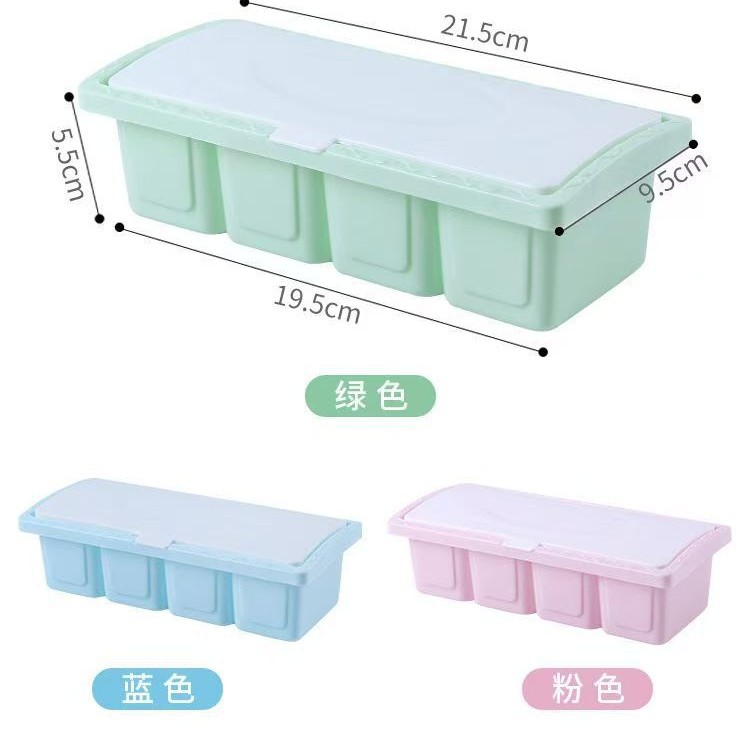 G1 412 501 caja de condimento de cuatro rejillas condimento tarro botella de salsa caja de ingredientes necesidades diarias dos yuanes Tienda Al Por Mayor