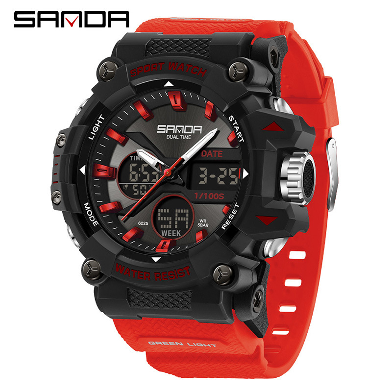 SANDA SANDA reloj deportivo masculino impermeable reloj de montaña relojes de moda cronógrafo despertador estudiantes reloj electrónico multifuncional