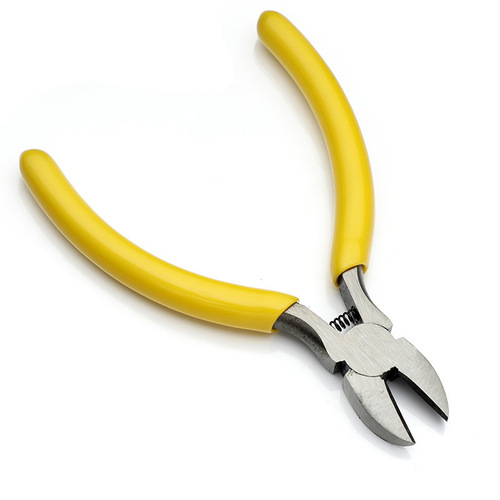 Hardware tools 4.5 inch plastic handle diagonal nose pliers flat nose pliers jewelry industrial grade diagonal pliers wholesale