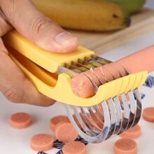 厂家批发不锈钢香蕉切片器 黄瓜火腿水果分割器香蕉切 厨房小工具