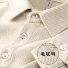 新款冬季加绒加厚保暖毛呢绒衬衫男长袖修身商务休闲法兰绒衬衣男