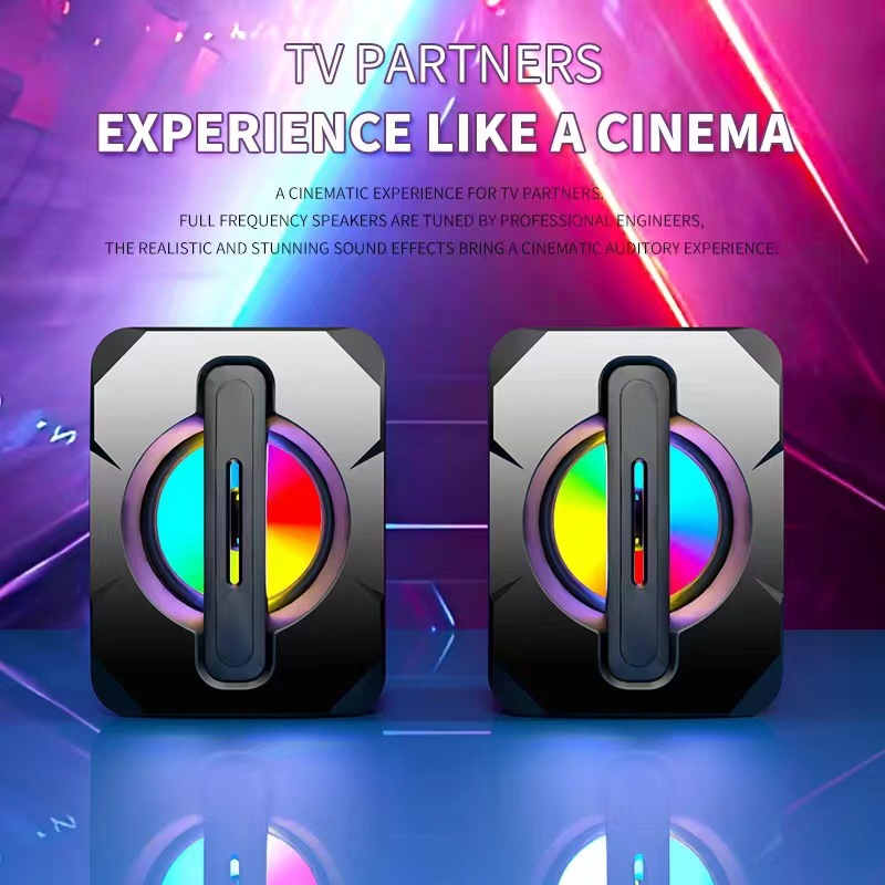 台式笔记本电脑USB RGB低音炮手机家用办公2.0迷你桌面音响影音音