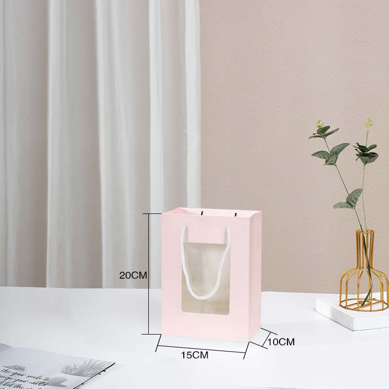 Día de la madre ventana transparente bolso al por mayor del día de San Valentín 520 ventana muñeca fresco ramo bolso bolsa de embalaje