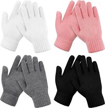 冬季女士双层手套内里半边绒冬季防寒保暖舒适百搭单色手套可定制