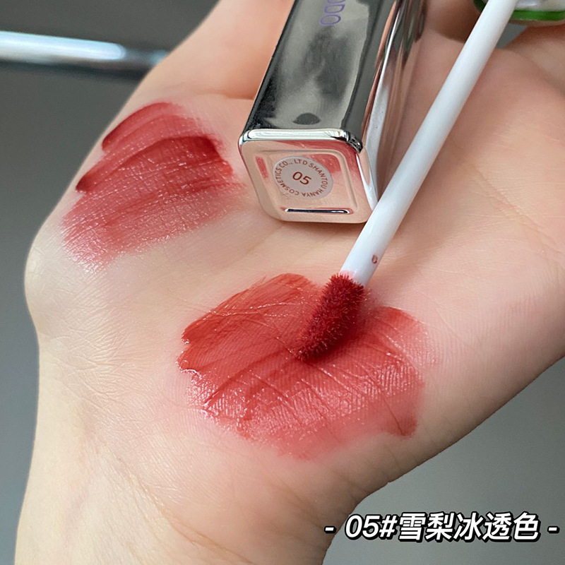 Toot Dodo corazón de flor dispersión espejo esmalte labial blanqueador humectante vidrio labial color pequeño tubo de plata lápiz labial mujer
