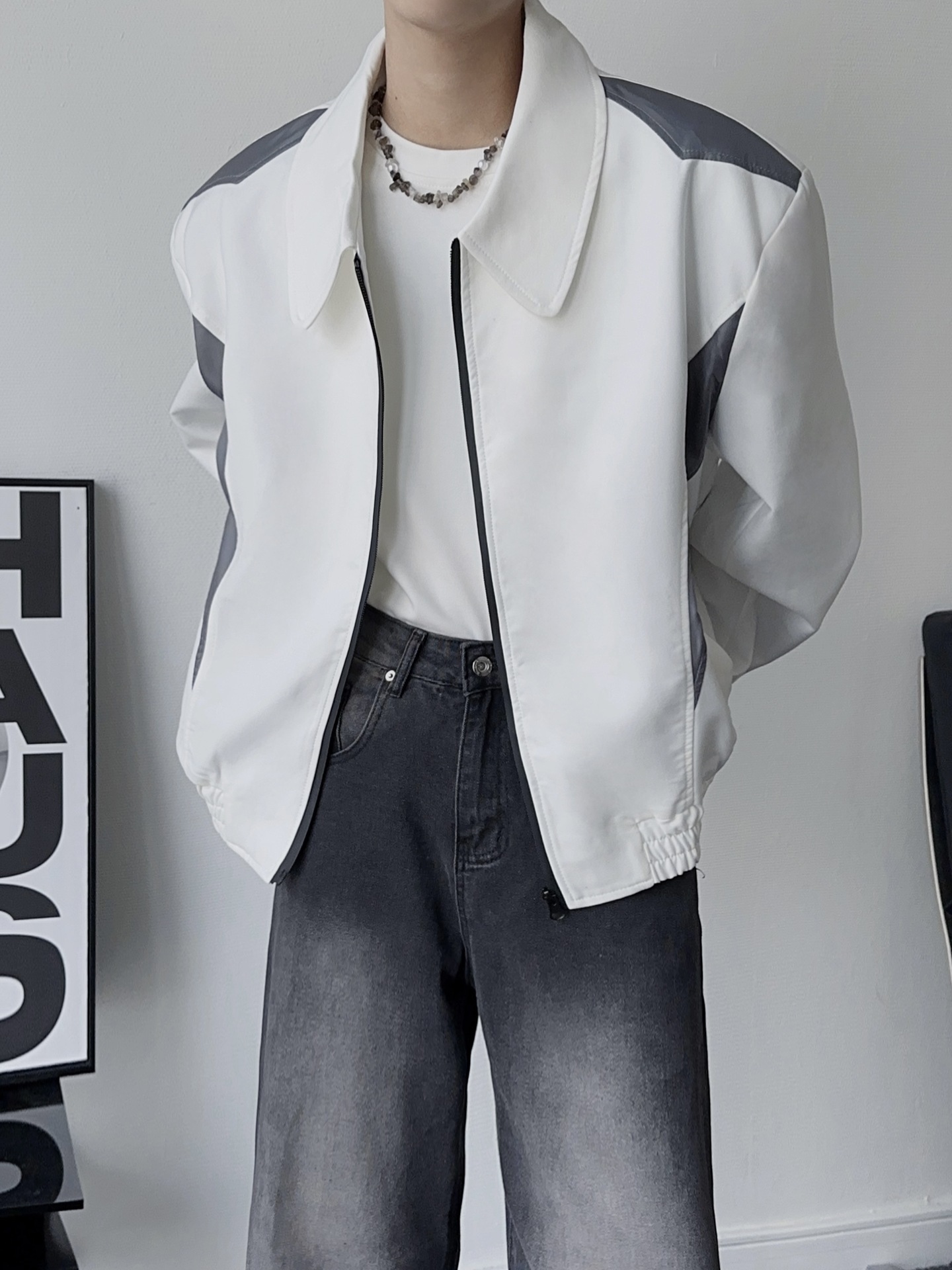 Men's Casual Jacket Lapel Long Sleeved Loose Rugged Style_voghion.com
