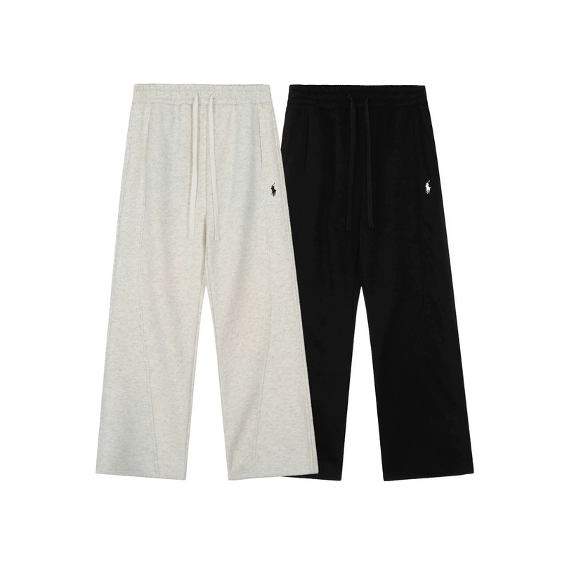 In stock, available for scanning QR code, Ralph Lauren pony logo embroidered, loose fit, unisex, thickened and fleece-lined wide-leg sweatpants In stock, available for scanning QR code, Ralph Lauren pony logo embroidered, loose fit, unisex, thickened and fleece-lined wide-leg sweatpants