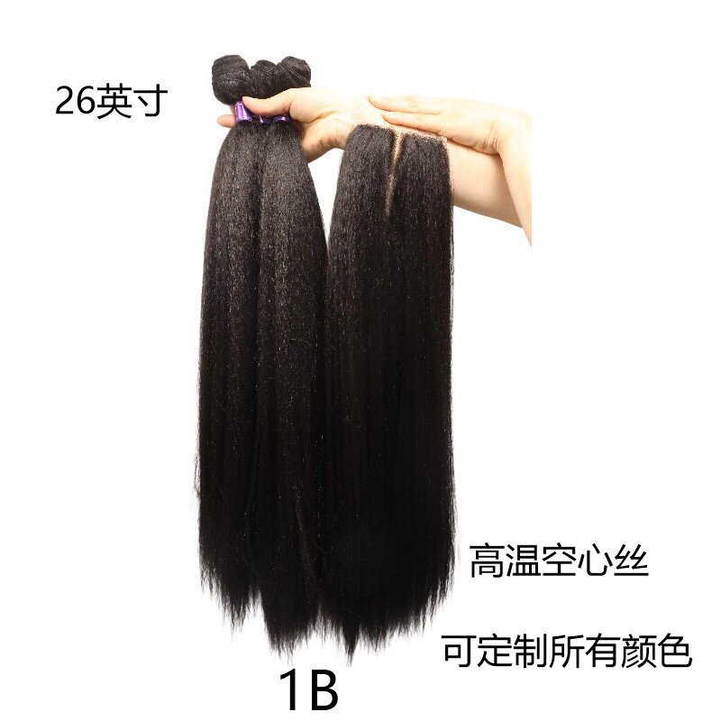 África espejo de venta caliente peluca cabello largo 3 + 1 Lydia Rose cortina de cabello fibra química fábrica de peluca directa