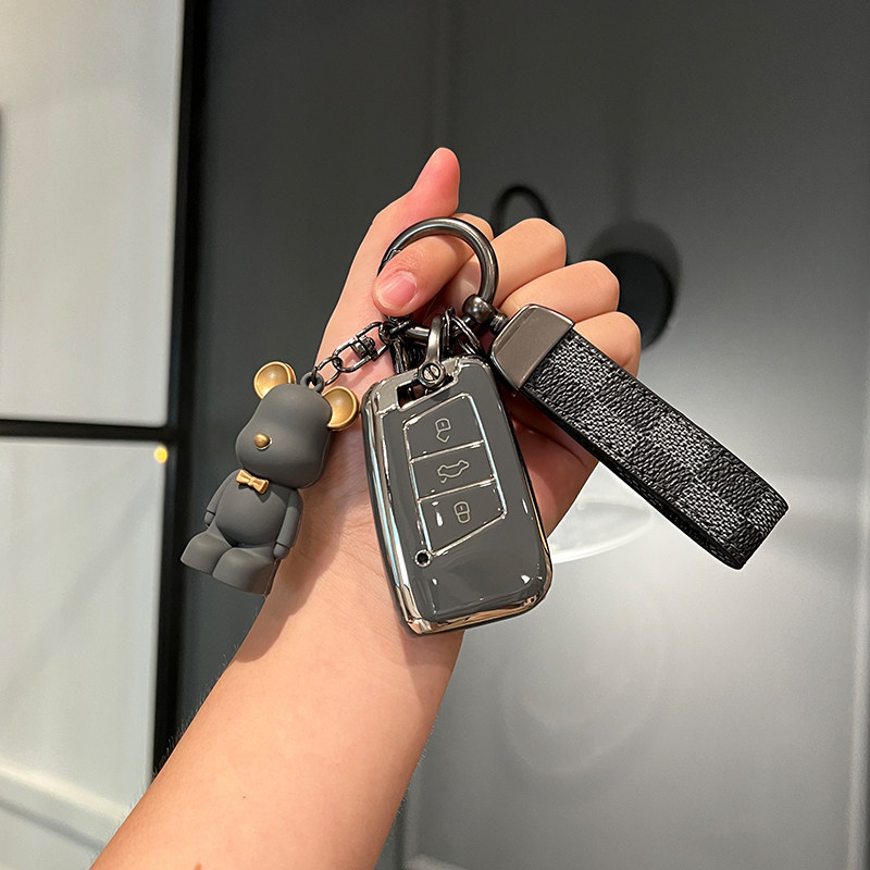 F 고급 회색 + 검은 격자 무늬 로프 + 폭력적인 곰