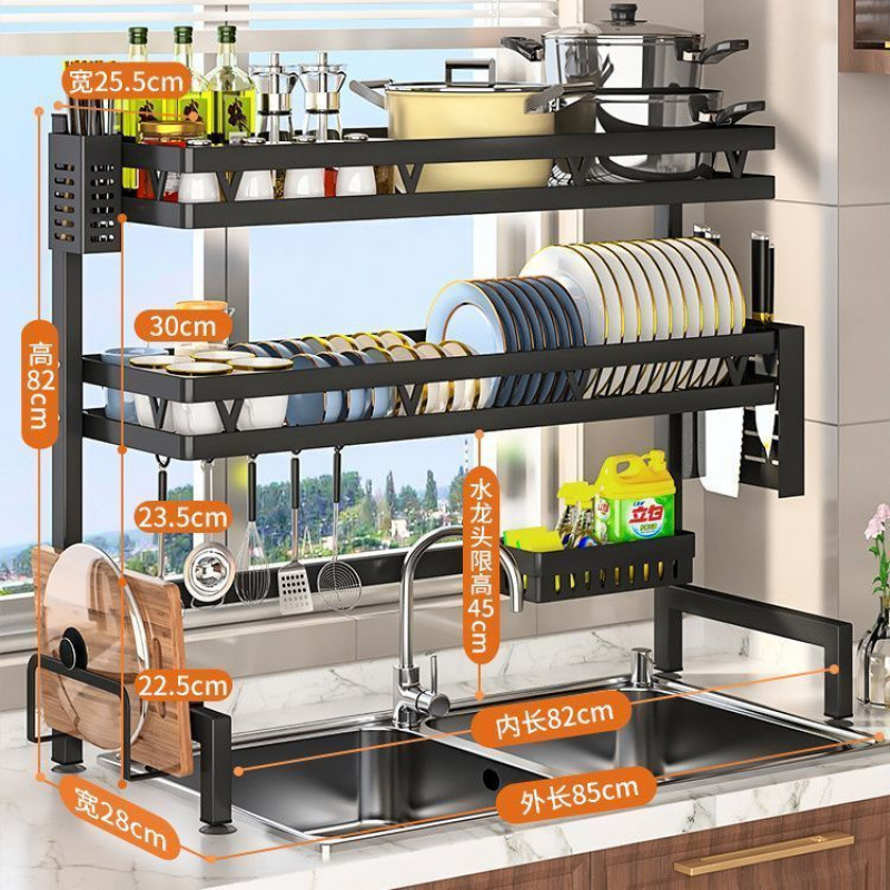 キッチン収納キッチンシンク排水ラック収納ラック家庭用プレート収納ラック多機能シンク食器棚ボウル|undefined
