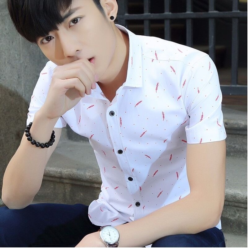 New Style Business Shirts for Young and Middle-Aged Men, Short-Sleeved Korean Style Shirts for Teenagers and Students, Summer Casual Men's White Short Shirts