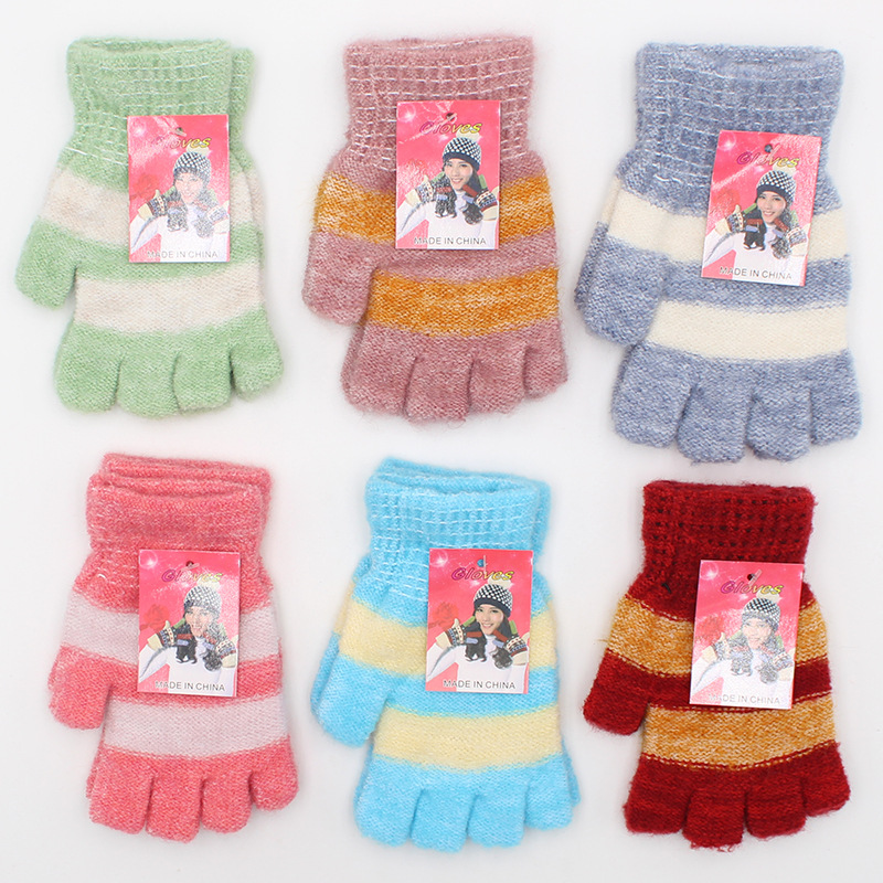 2025新款秋冬季女士半指手套学生保暖防寒马海毛手套批发地摊货源