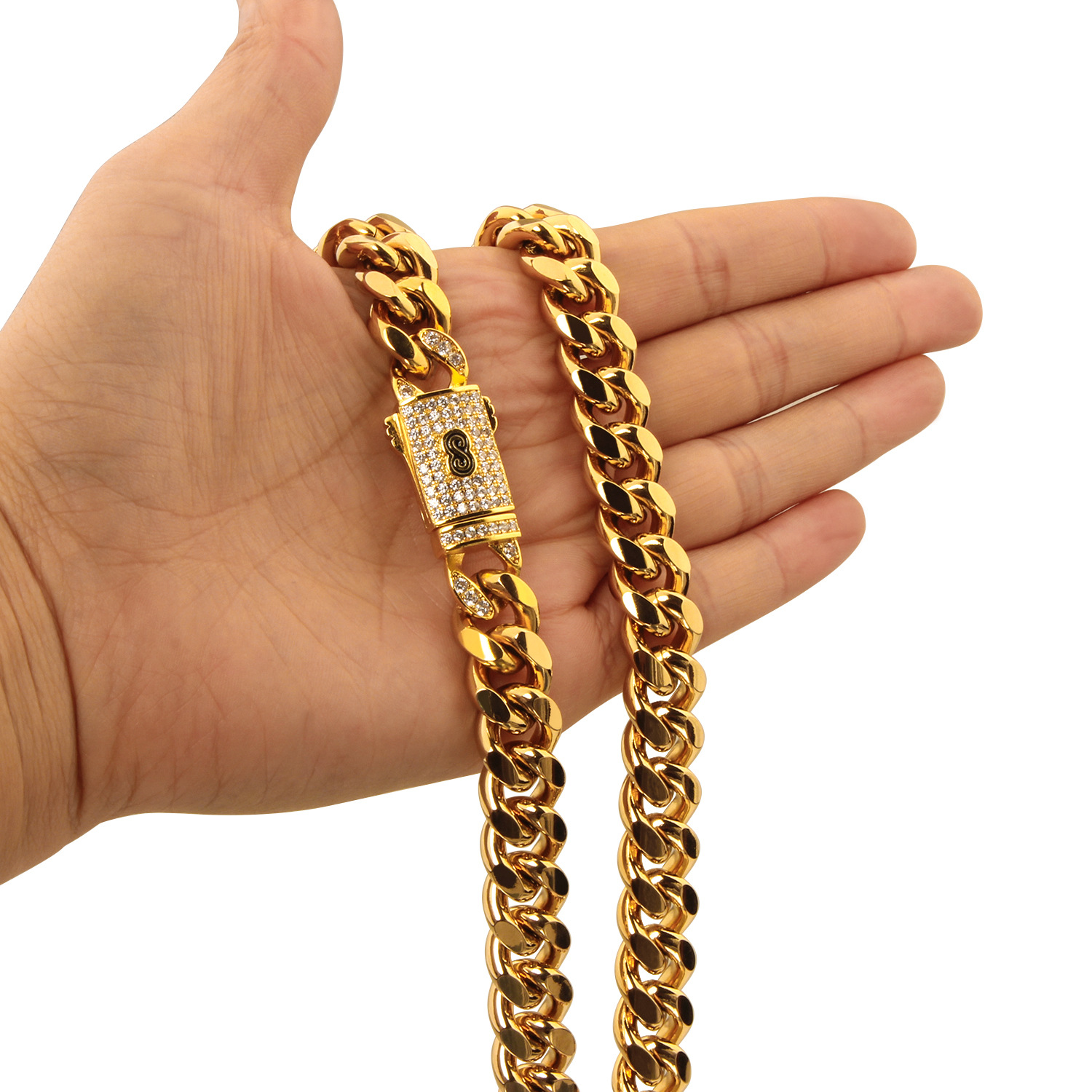 33g Weight Box Clasp Closure Clasp Closure Type Chain Necklace Classification 304 Stainless Steel Chain Material Cuban Link Chain Curb Chain Chain Type 1 Piece Quantity Holiday, Party Occasion 304 Stainless Steel Material Geometric Pattern All Seasons Season Men's Gender Plating Design Hip-Hop, Punk Style Hip-Hop Punk Geometric 304 Stainless Steel Plating Men's Chain Necklace Men Chain Necklaces 21