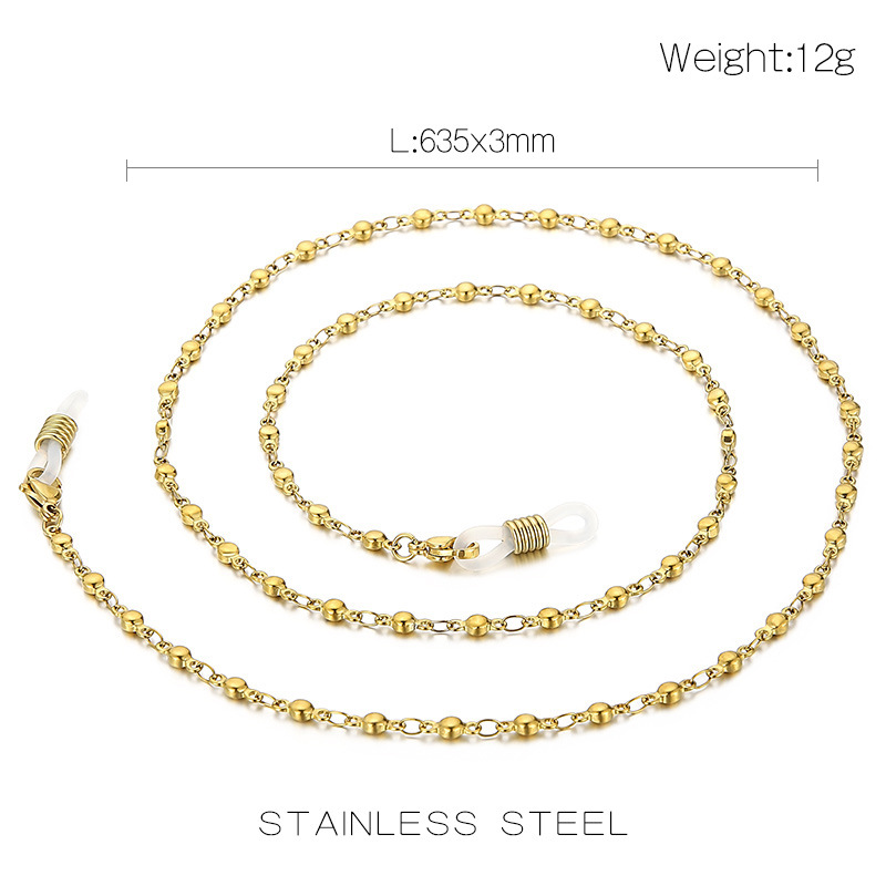 12g Weight Titanium Steel Material European And American Style Gold Glasses Chain Mask Rope Anti-skid Dual-use Titanium Steel Chain 无