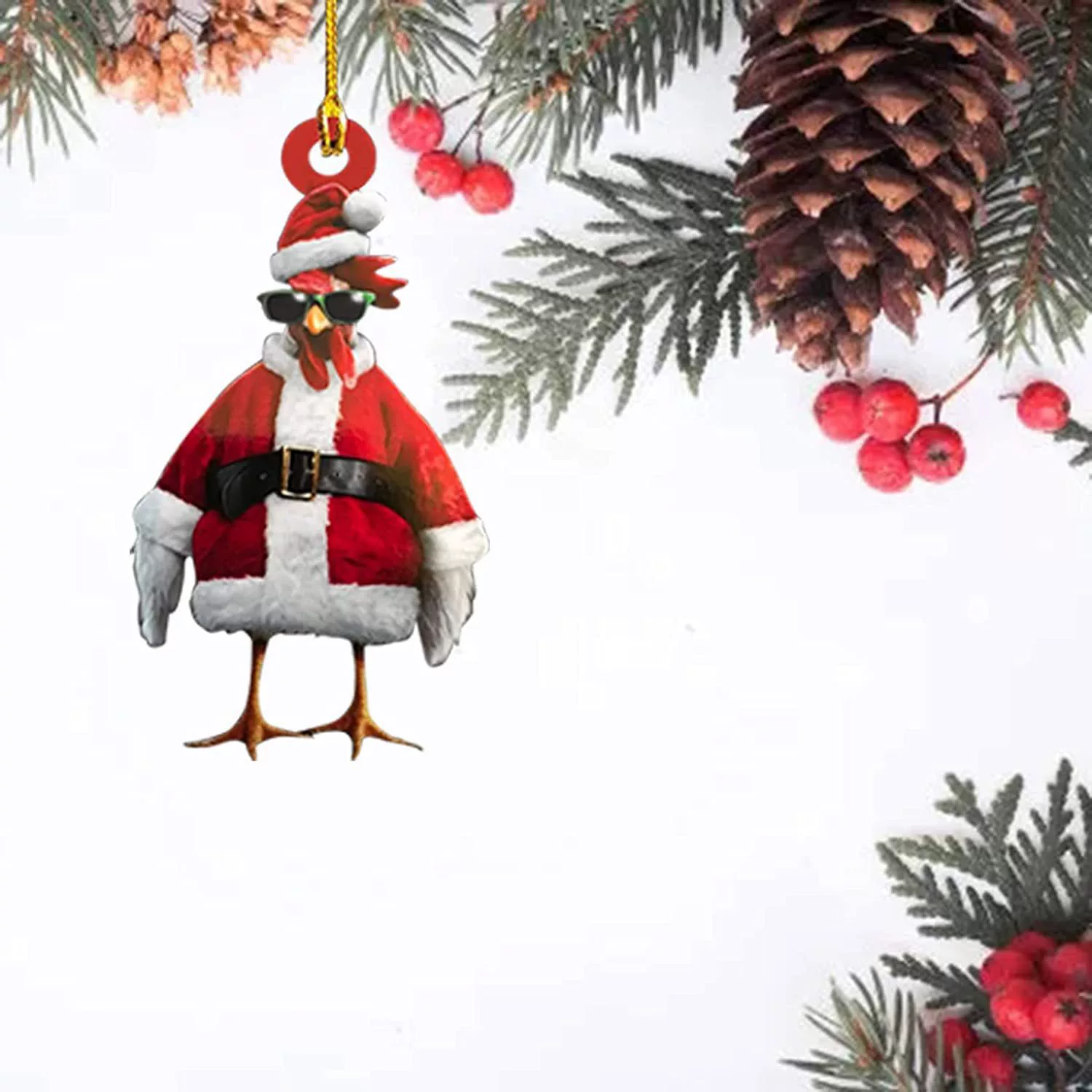 Независимая станция Новые товары Трансграничный Light-Up Chicken с шарфом Scarf Куриные рождественские украшения