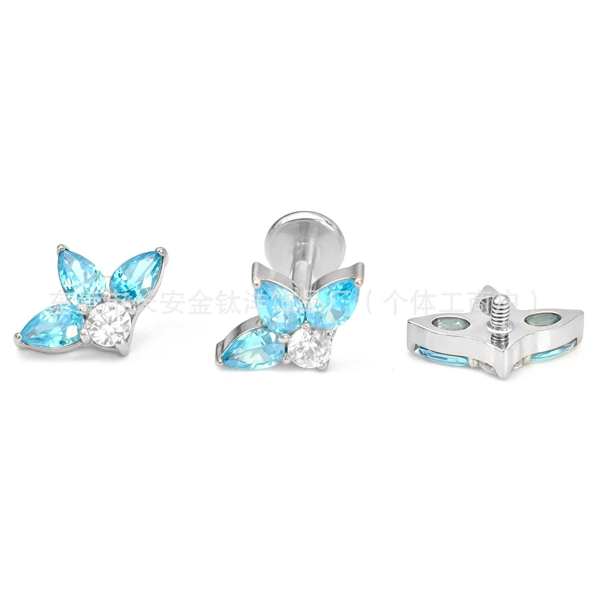 Pointed titanium steel lip stud product view