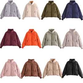 2024秋冬新品欧美跨境女装都市休闲宽松面包服棉衣外套 w09 3098