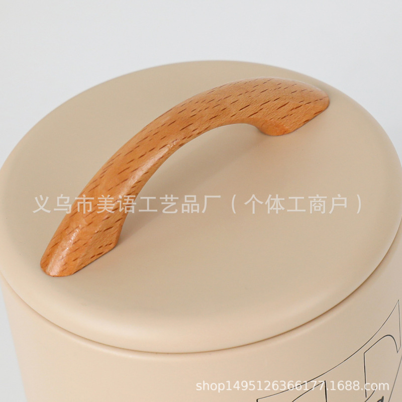 跨境米色提手储物盒家用零食收纳罐厨房大容量翻盖面包保鲜储存箱|undefined