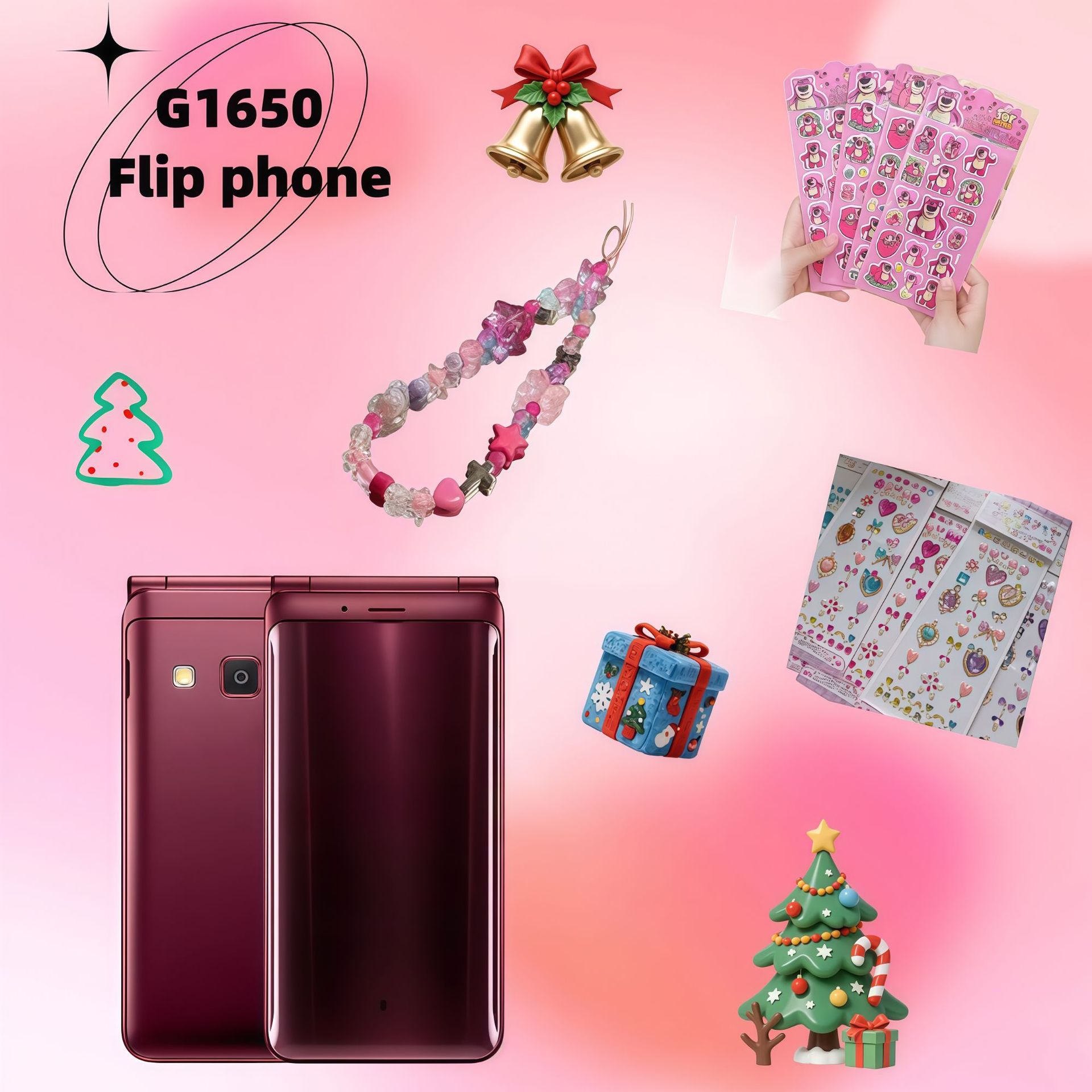 Cross-Border Foreign Trade Mobile Phone G1650 Smart Touch Screen Mobile Phone Loud and Large Flip Button Phone for the Elderly