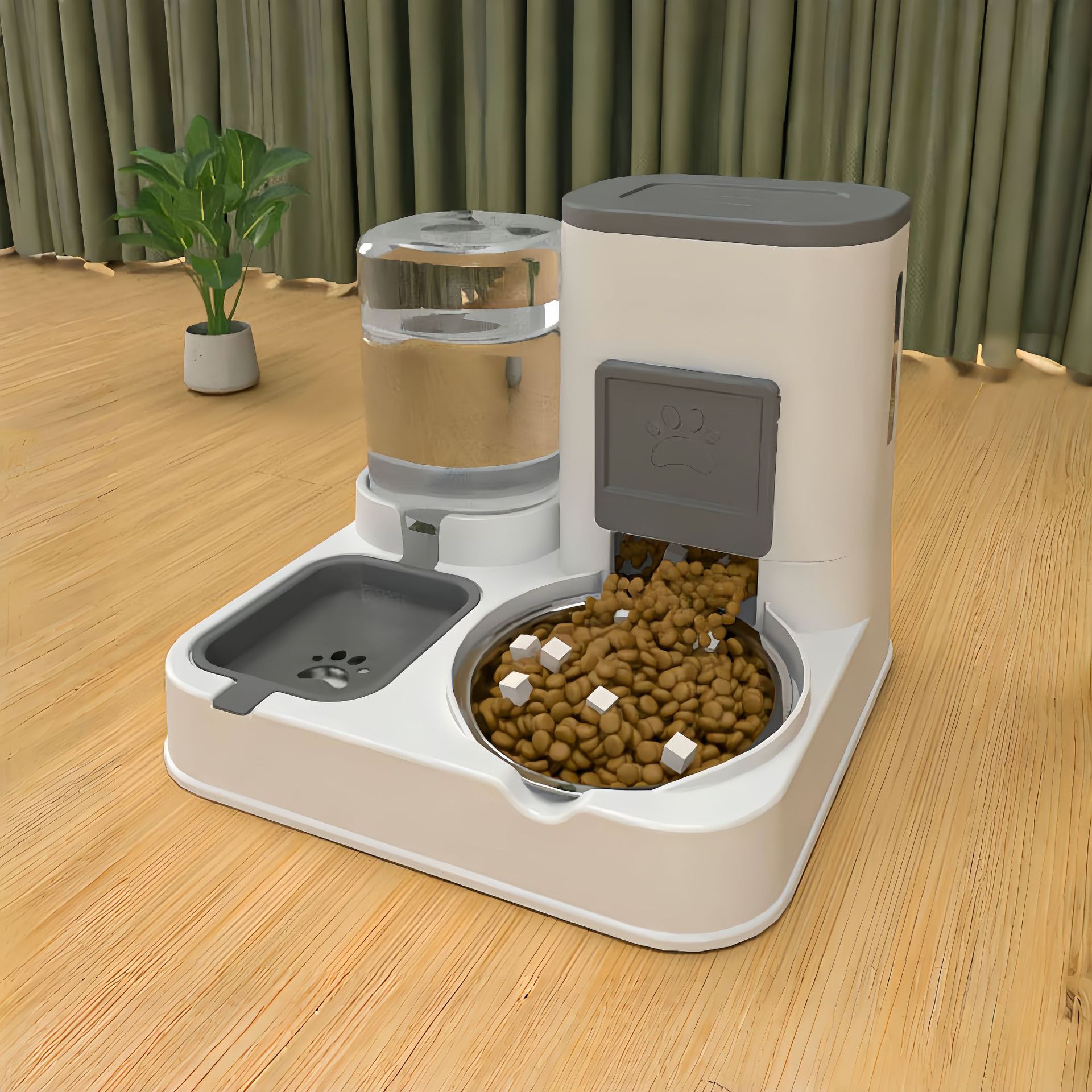 Cat bowl, dog bowl, cat food bowl, cat food automatic feeder, drinking water integrated cat bowl, pet supplies, drinking water double bowl 2